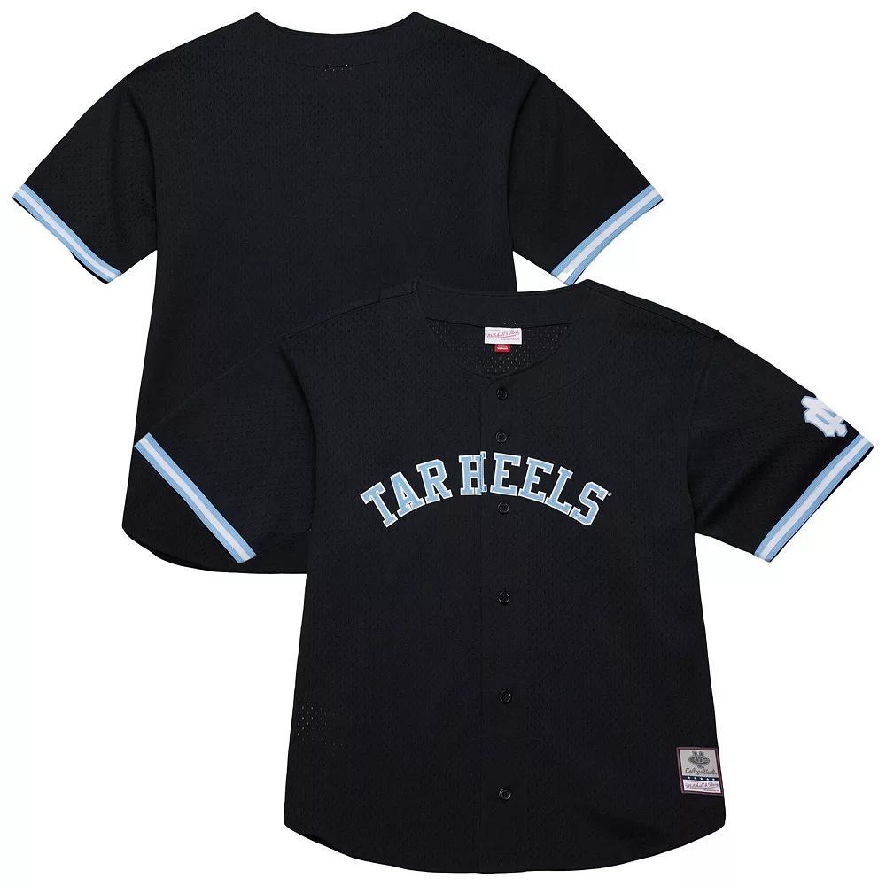Men's Mitchell & Ness Black North Carolina Tar Heels On The Clock Full-Button Fashion Jersey, Size: Medium Product Image