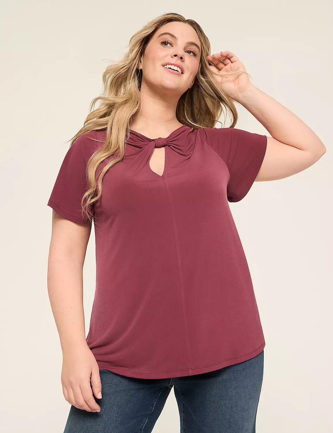 Keyhole Knotted-Neck Top Product Image