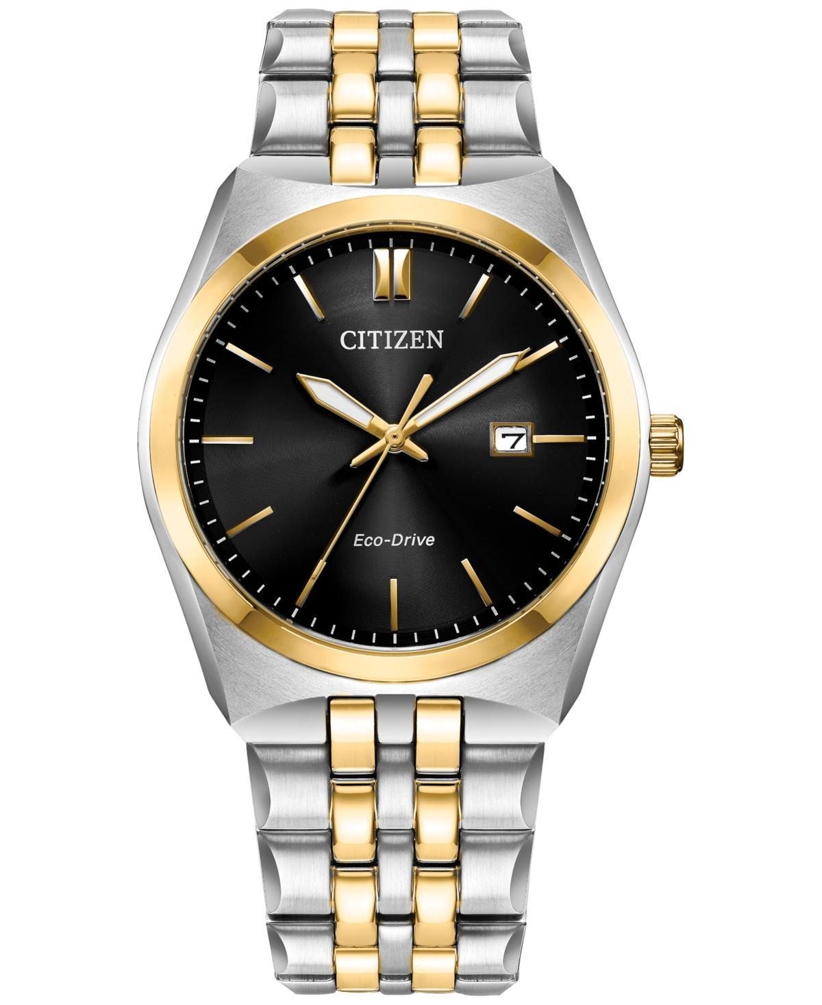 Citizen Eco-Drive Corso Mens Two-Tone Stainless Steel Bracelet Watch Gold Silver Product Image