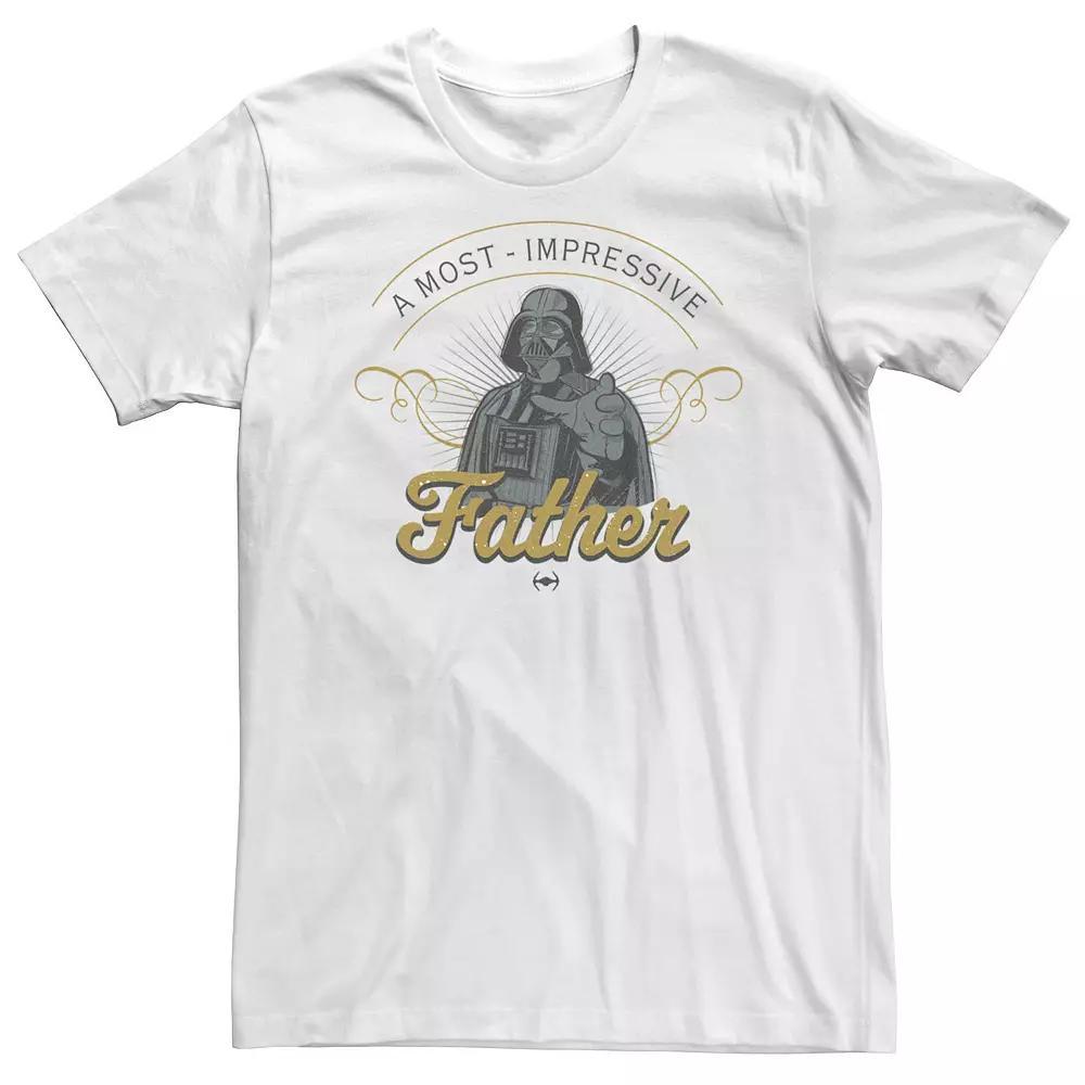 Big & Tall Star Wars A Most Impressive Father Tee, Men's, Size: 4XL Tall, White Product Image
