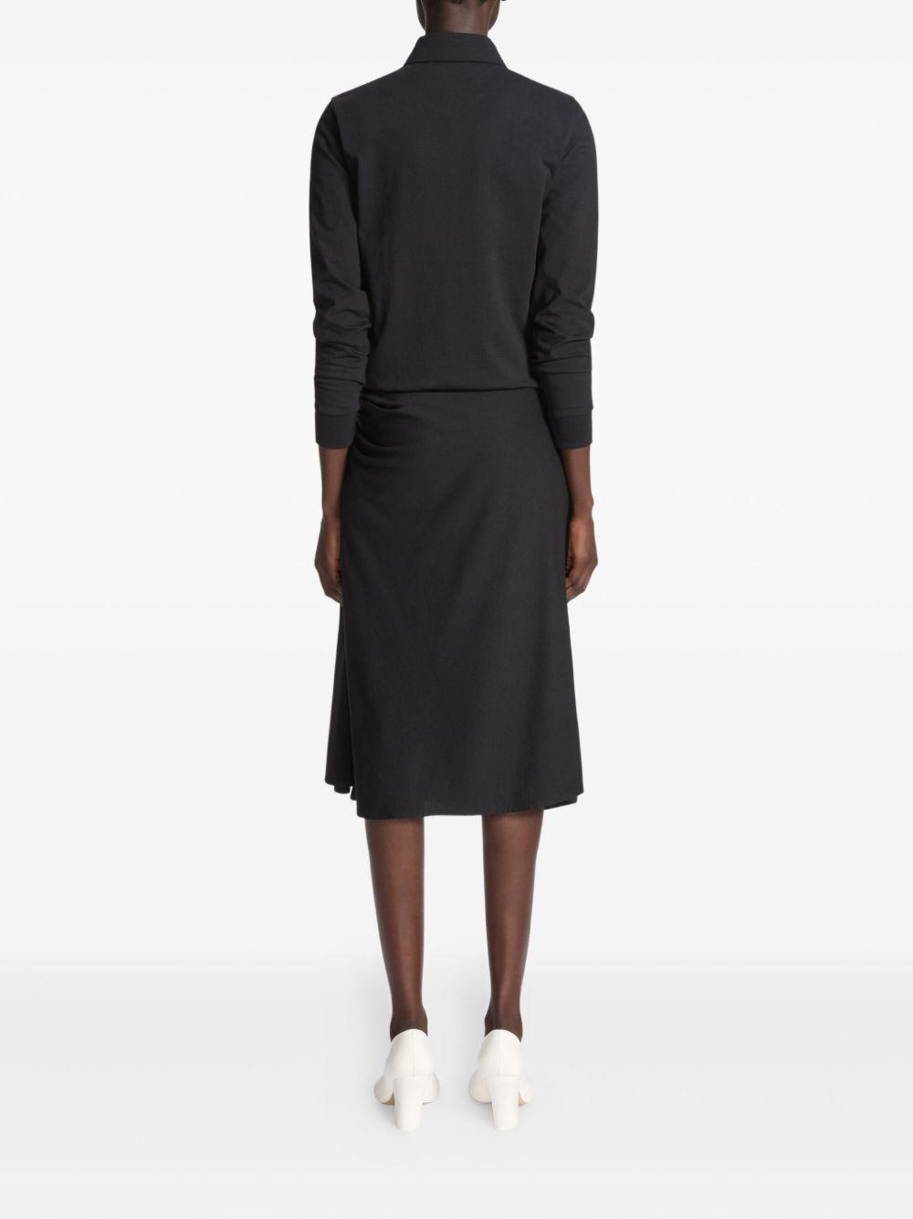 draped button-detail midi skirt Product Image