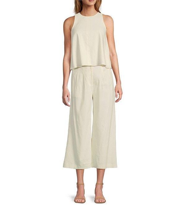Antonio Melani Audrey Stretch Linen Round Neck Coordinating Blouse Product Image