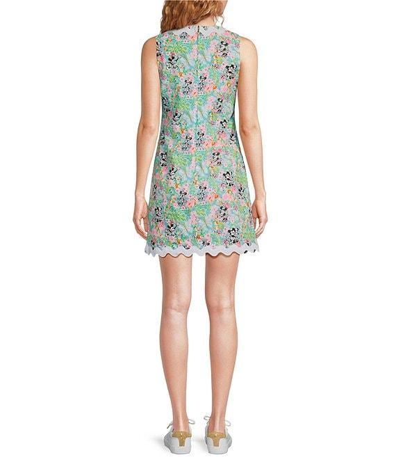 Lilly Pulitzer x Disney Romey Lily Hearts Disney Print Split Neck Sleeveless Ric Rac Shift Romper Product Image