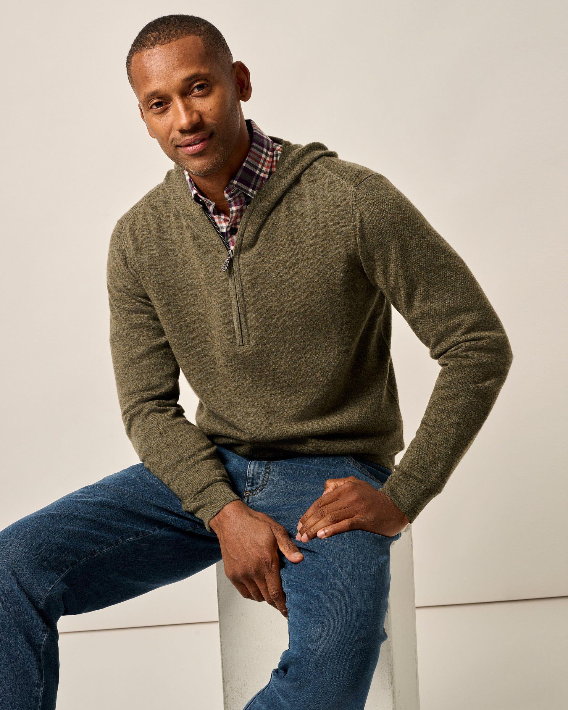 johnnie-O Mitch Wool Cashmere Blend 1/4 Zip Hoodie Product Image
