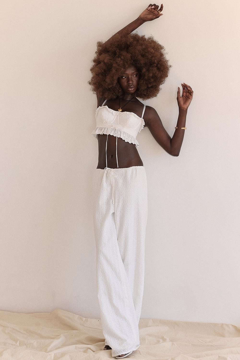 Frankie  white broderie anglais trousers Product Image