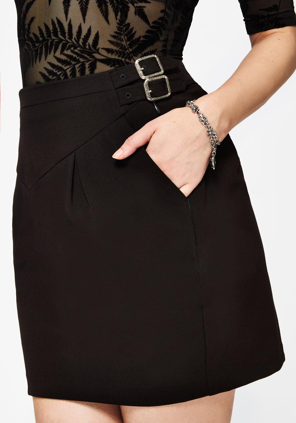 Phoebe Buckle Detail Mini Skirt Product Image