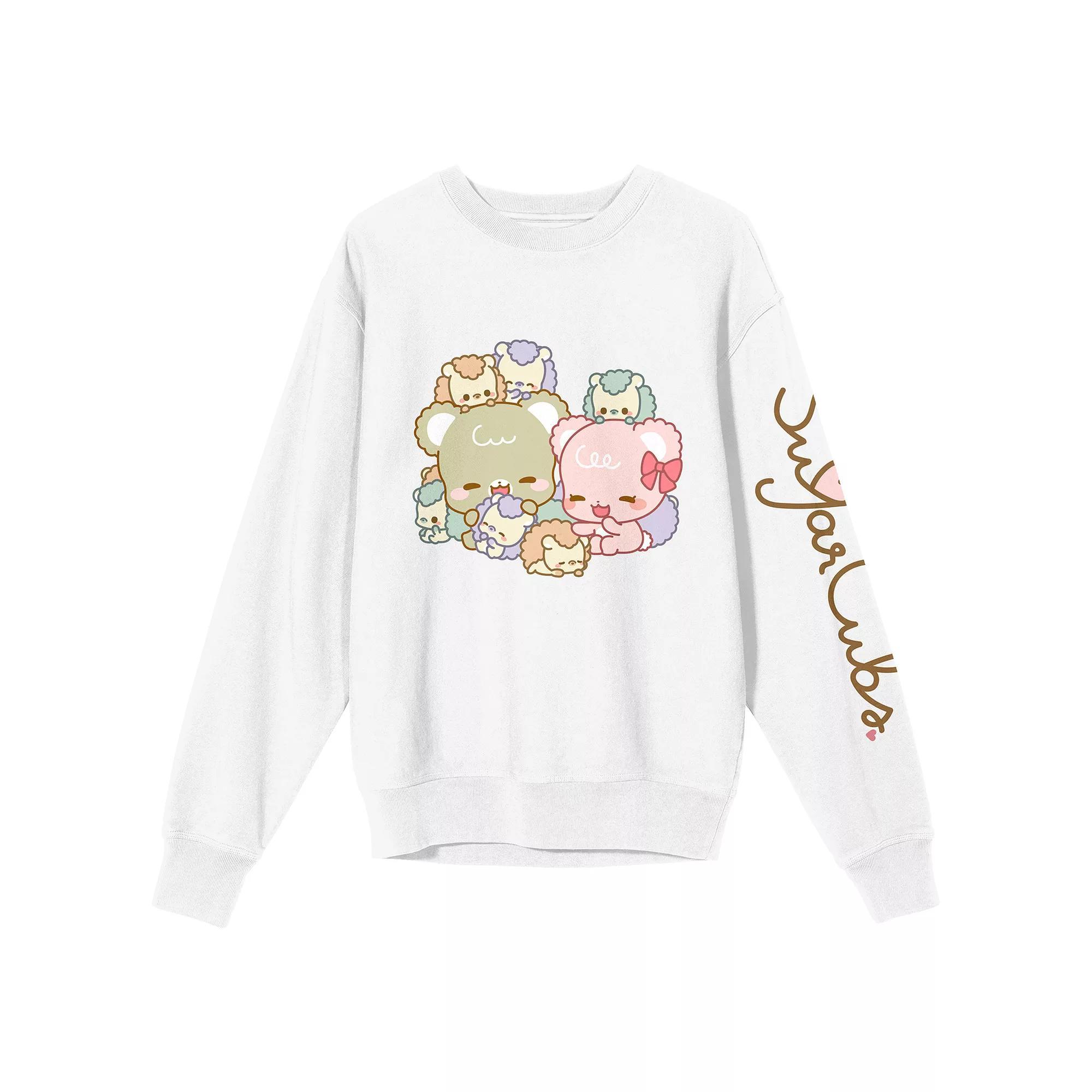 Juniors' Sugar Cubs Family Group Shot Graphic Sweatshirt, Women's, Size: Medium, White Product Image