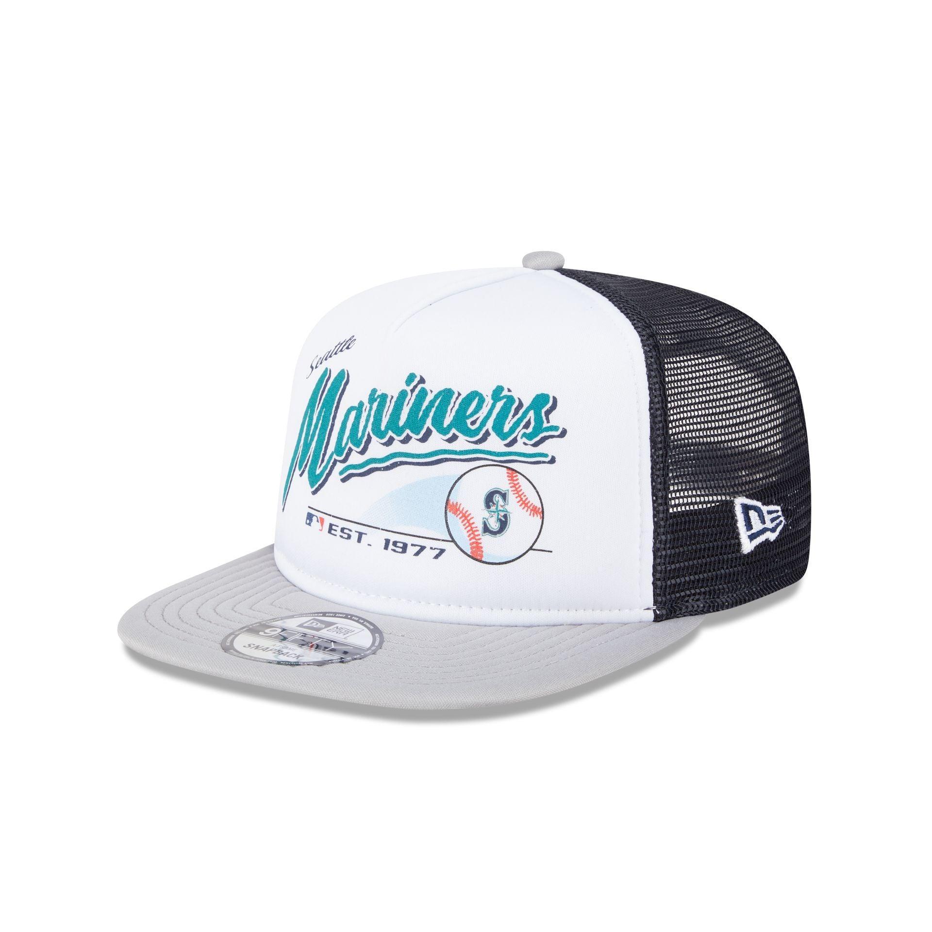 Seattle Mariners Retro Script 9FIFTY A-Frame Trucker Hat Male Product Image