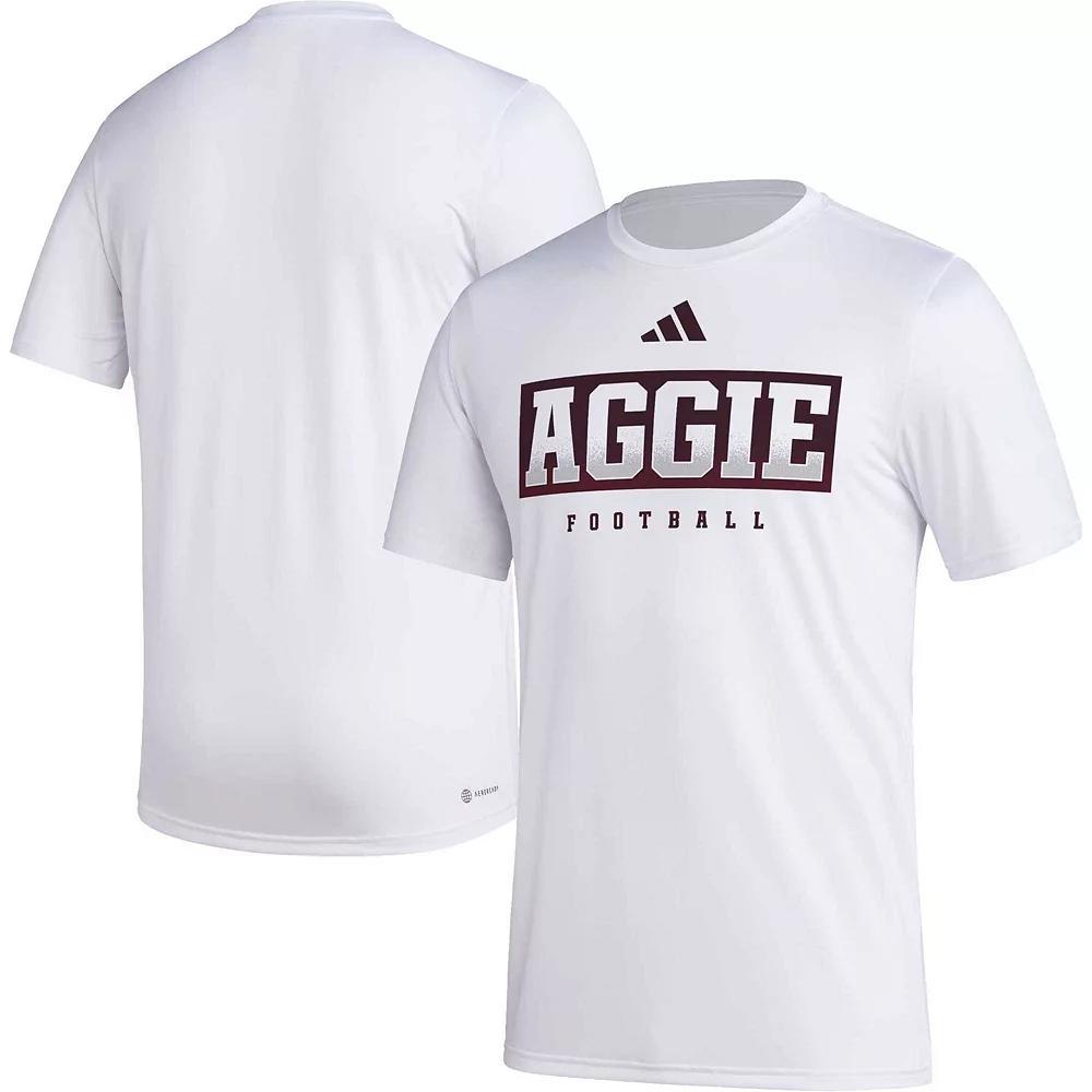 Men's adidas White Texas A&M Aggies Football Practice AEROREADY Pregame T-Shirt, Size: 2XL Product Image