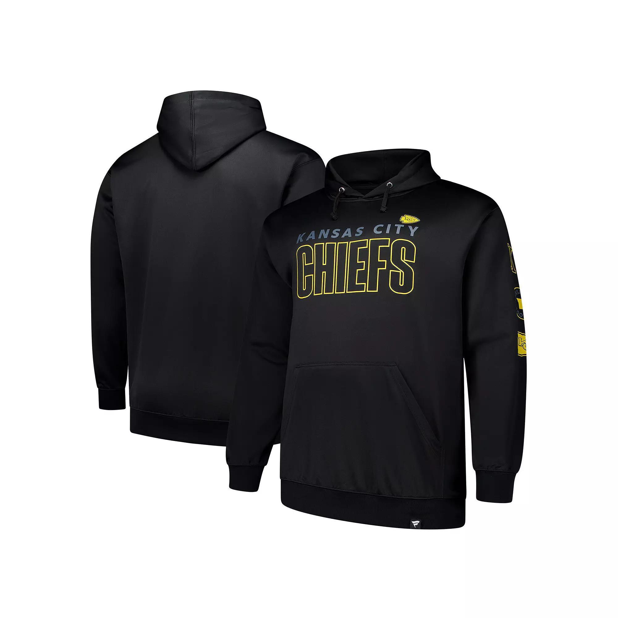 Men's Fanatics  Black Kansas City Chiefs Big & Tall Fleece Pullover Hoodie, Size: 4XB Product Image