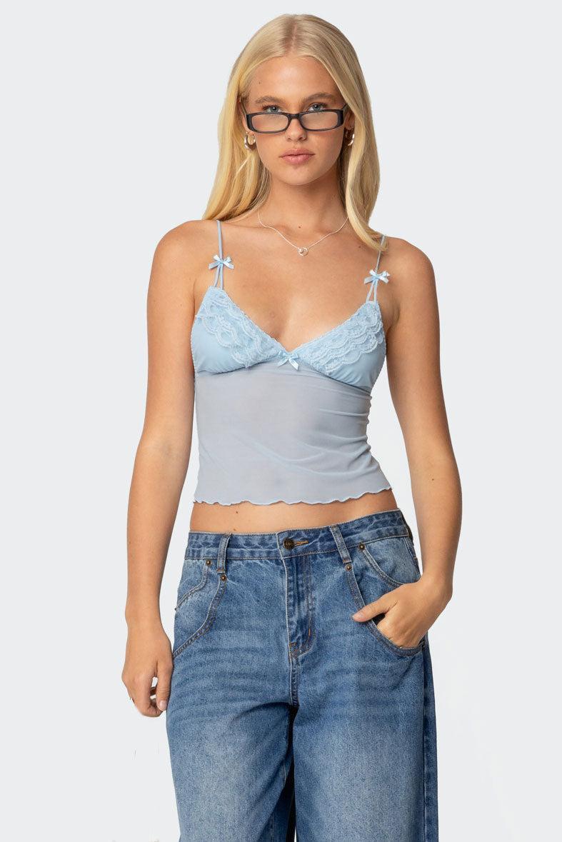 Berkley Sheer Mesh Lacey Top Product Image