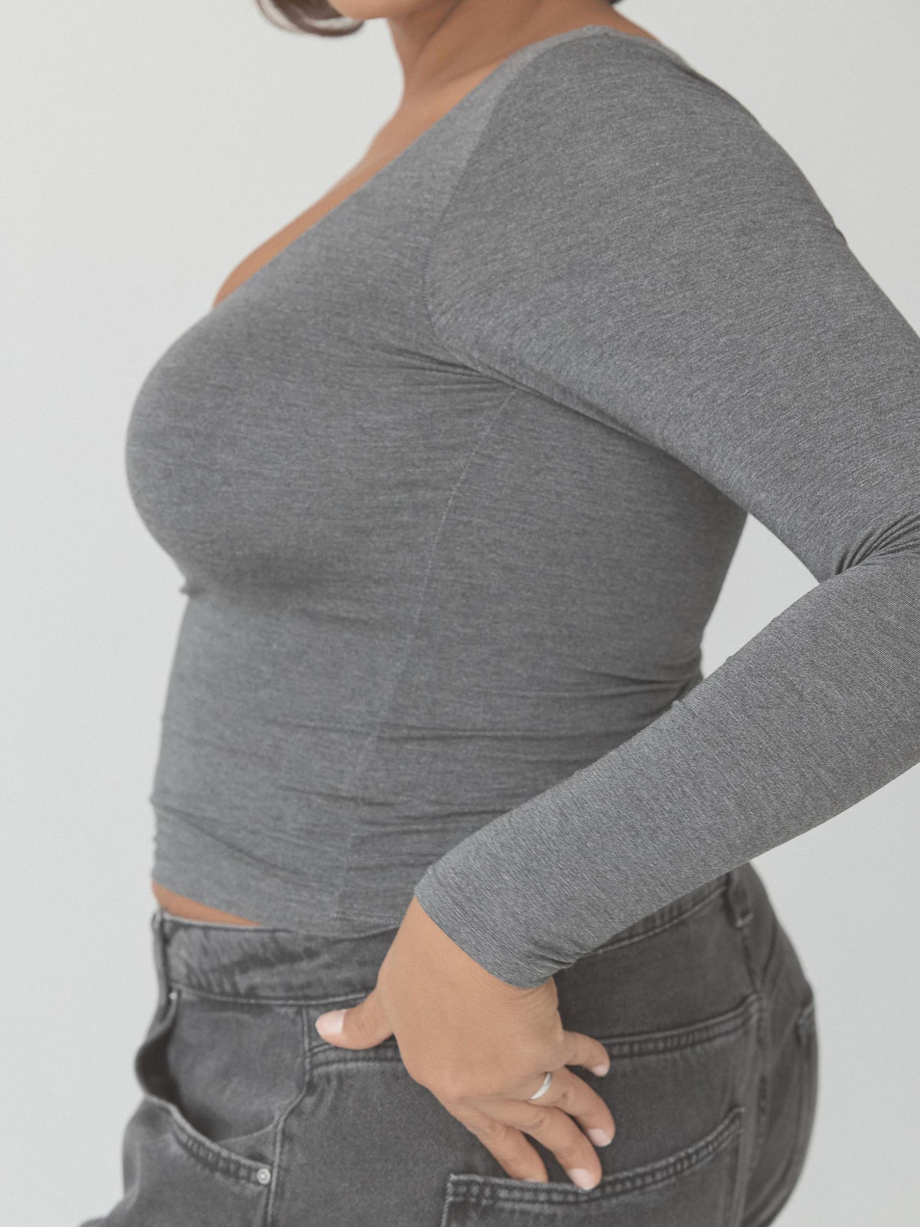 Solid Scoop Braless Long Sleeve Product Image