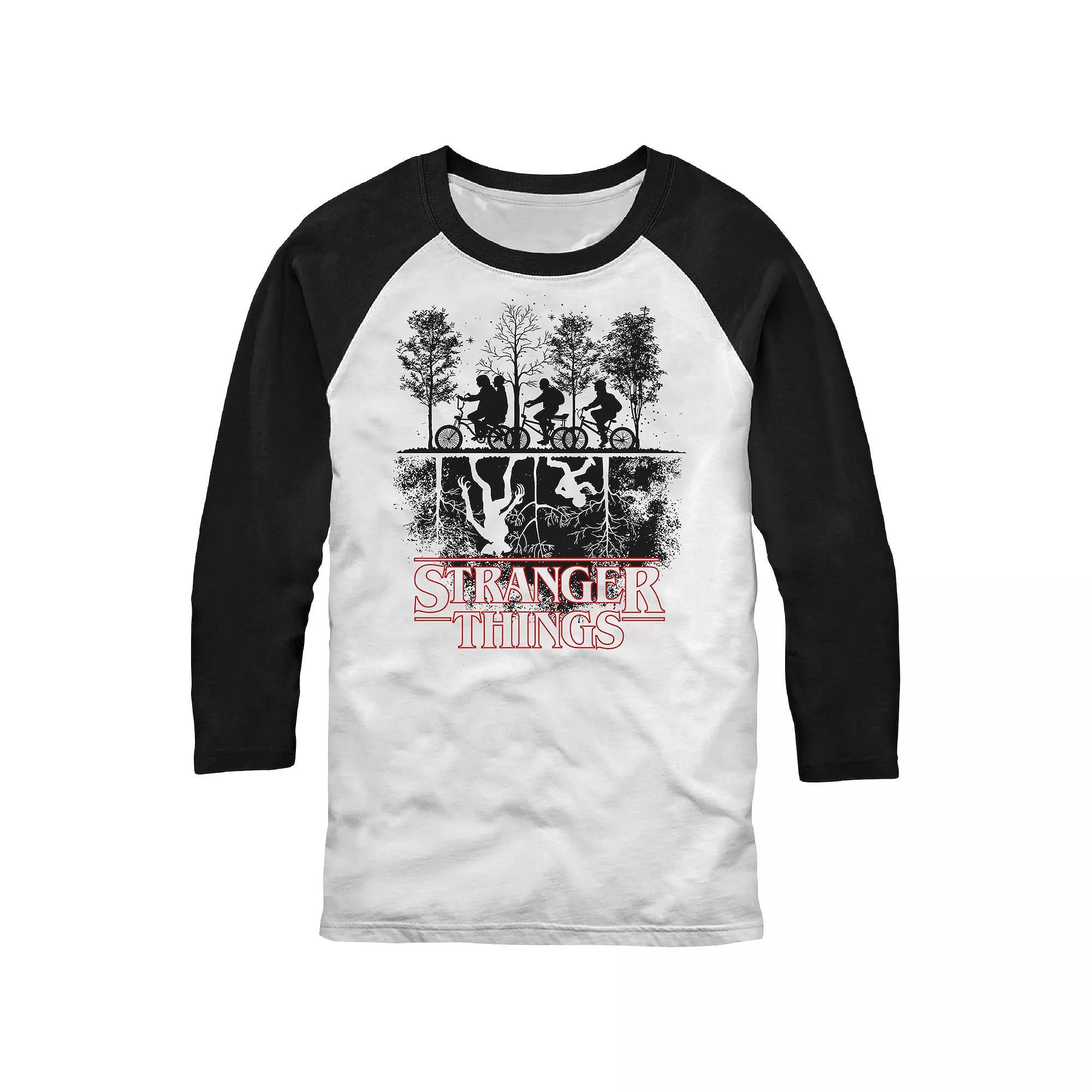 Men's Stranger Things The Upside Down Logo Tee, Size: XL, White Black Product Image