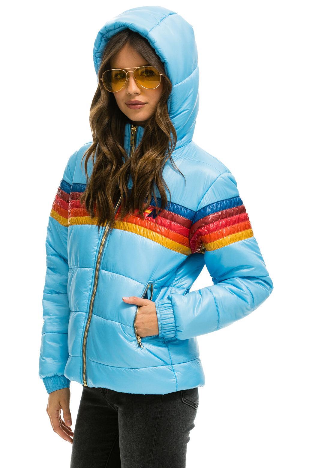 5 STRIPE LUXE TREKKER JACKET - GLOSSY SKY Female Product Image