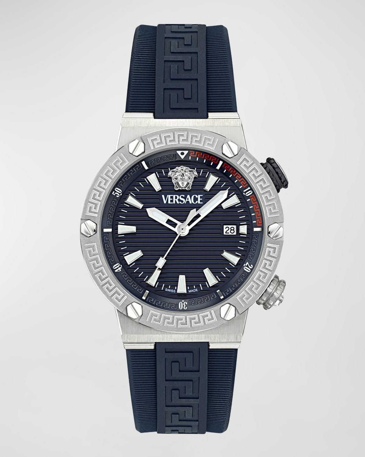 Versace Mens Greca Logo Analog Blue Strap Watch Product Image