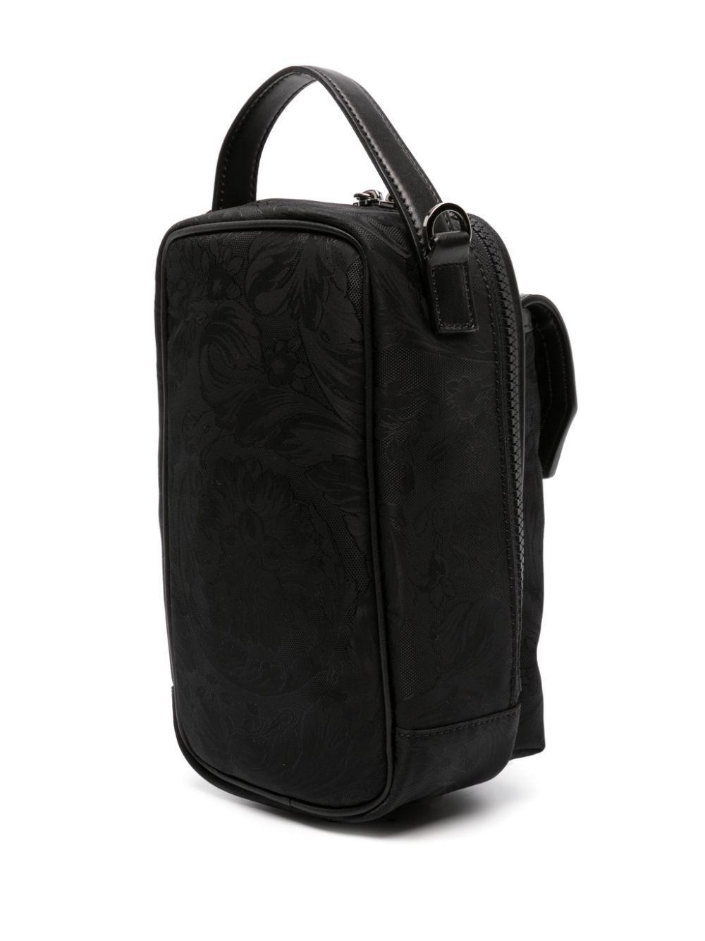 VERSACE Barocco Jacquard Shoulder Bag In Black Product Image