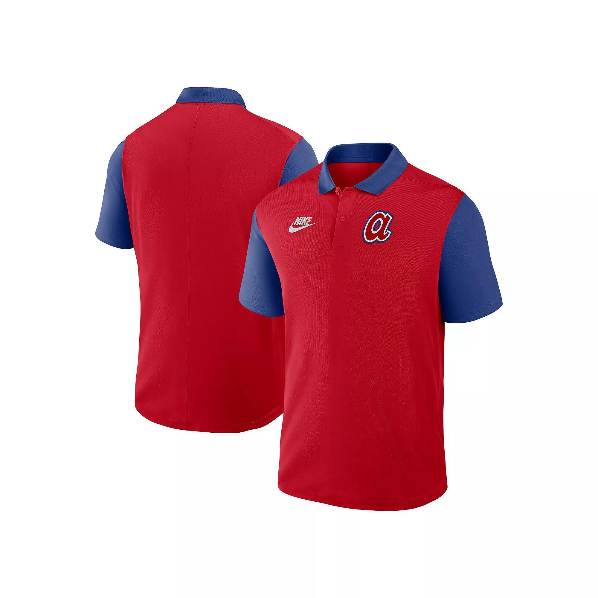Mens Nike /Navy Boston Sox Cooperstown Collection Color-Block Victory Performance Polo Product Image