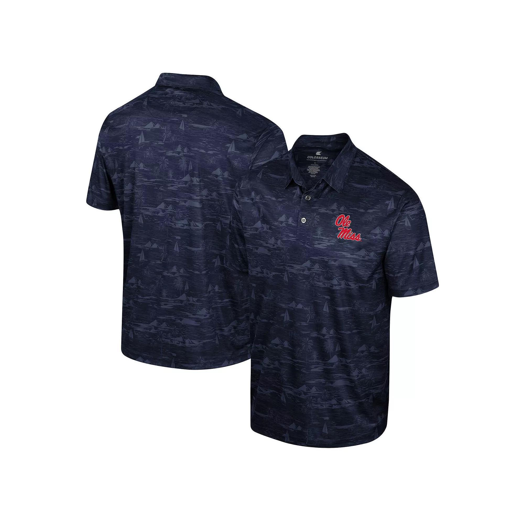 Men's Colosseum Black Appalachian State Mountaineers Daly Print Polo, Size: XXL, App Black Product Image
