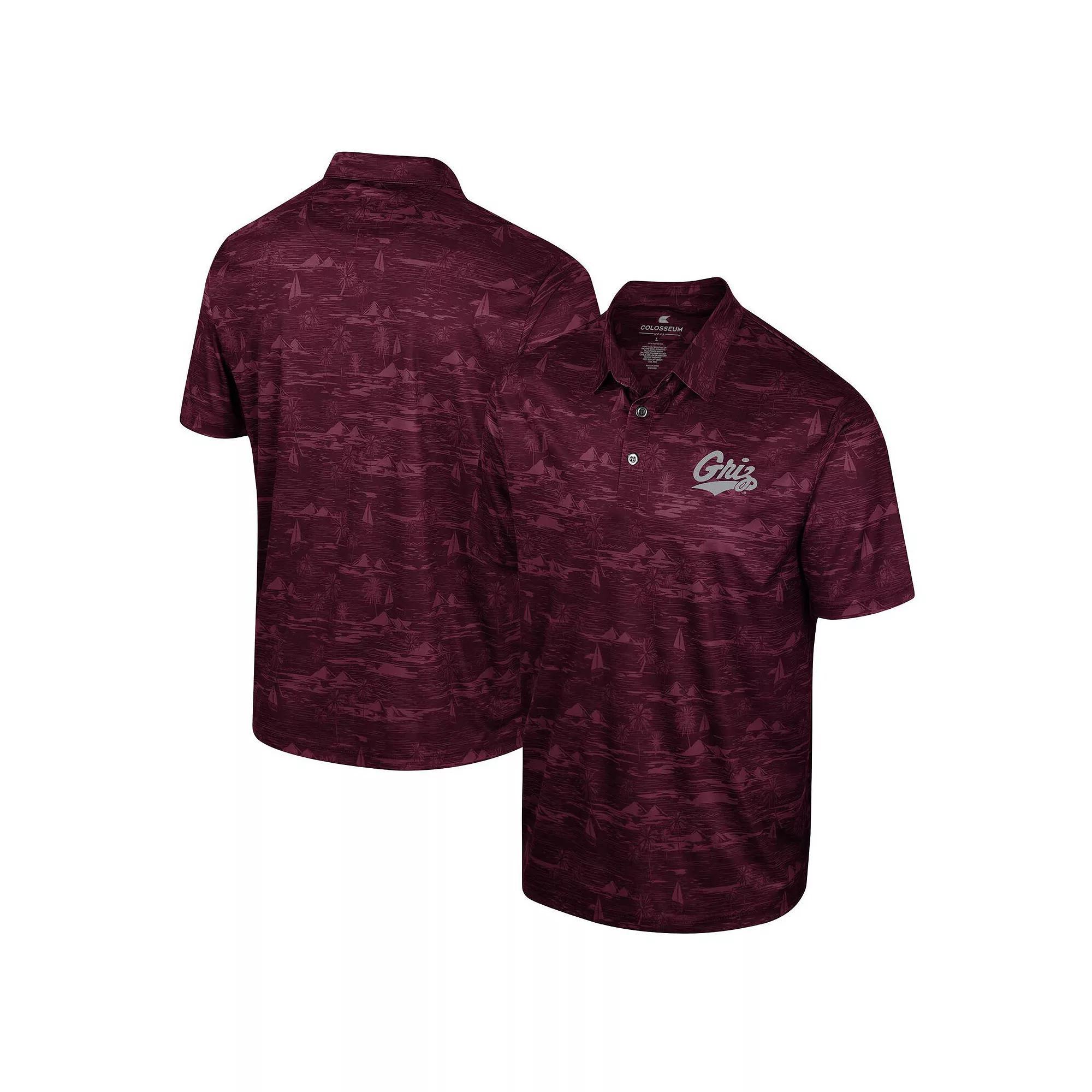 Men's Colosseum Black Appalachian State Mountaineers Daly Print Polo, Size: XXL, App Black Product Image