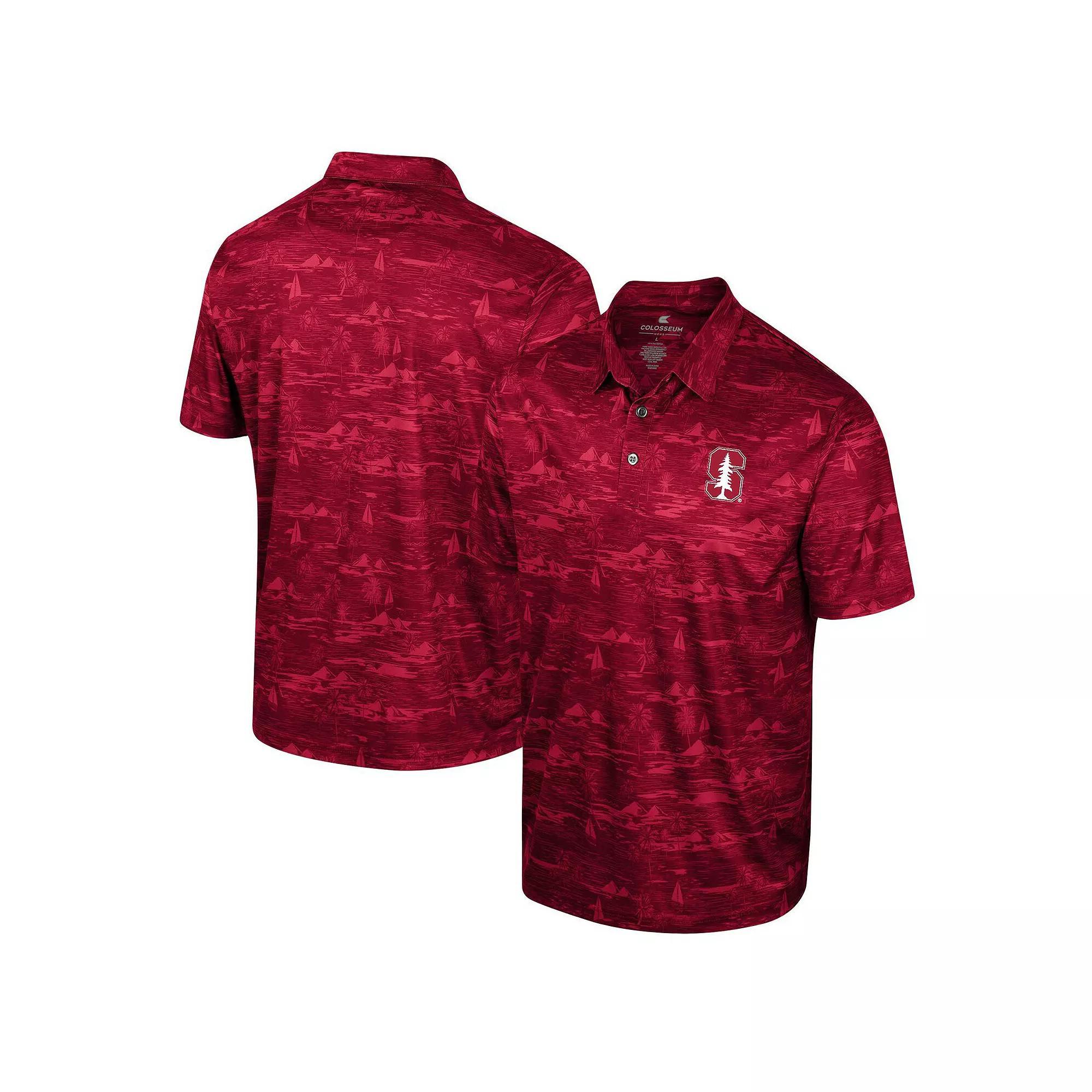 Men's Colosseum Black Appalachian State Mountaineers Daly Print Polo, Size: XXL, App Black Product Image