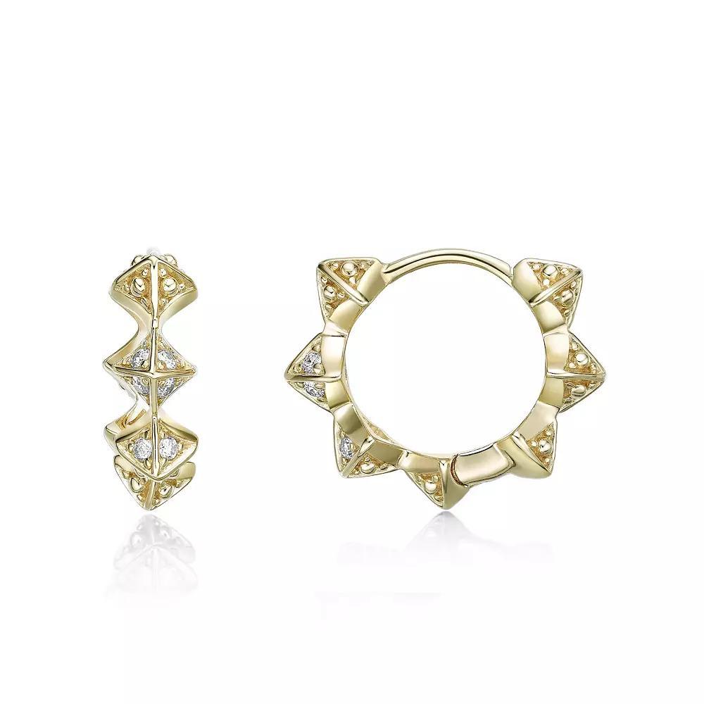 Gemminded 18k Gold Over Silver 1/10 Carat T.W. Lab-Grown Diamond Hoop Earrings, Women's, Gold Tone Product Image