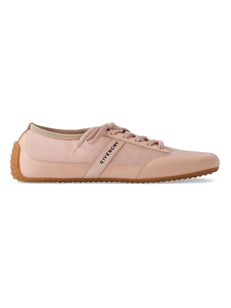 Womens Slim Sneakers in Transparent Mesh and Leather Product Image