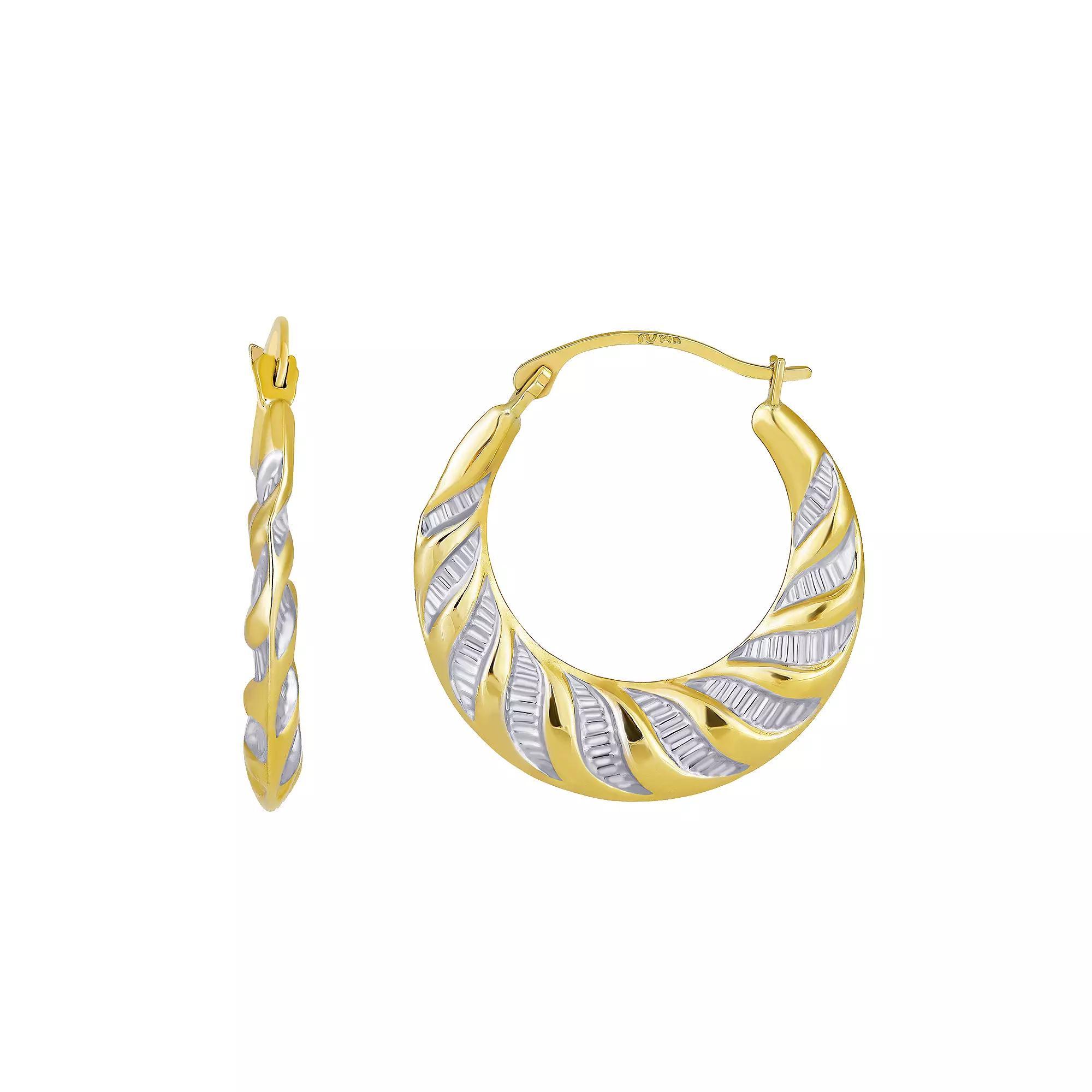Forever 14K Polished Swirl Hoop Earrings, Women's, 14k Gold Product Image