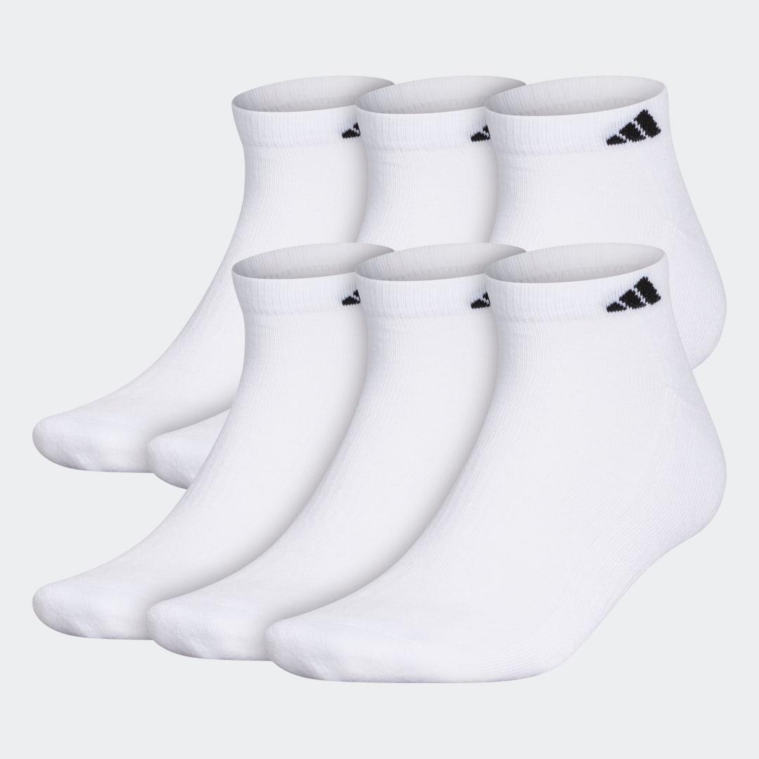 Big & Tall adidas 6-pack Athletic Cushioned Low Cut Socks, Men's, Size: 12-15, White Product Image