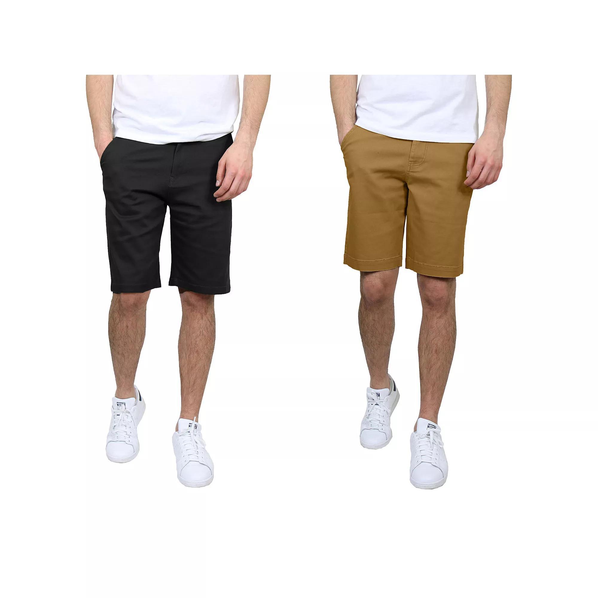 Men's Galaxy 10.5" 5-Pocket Flat-Front Slim-Fit Stretch Chino Shorts 2-Pack, Size: 38, Black Timber Product Image
