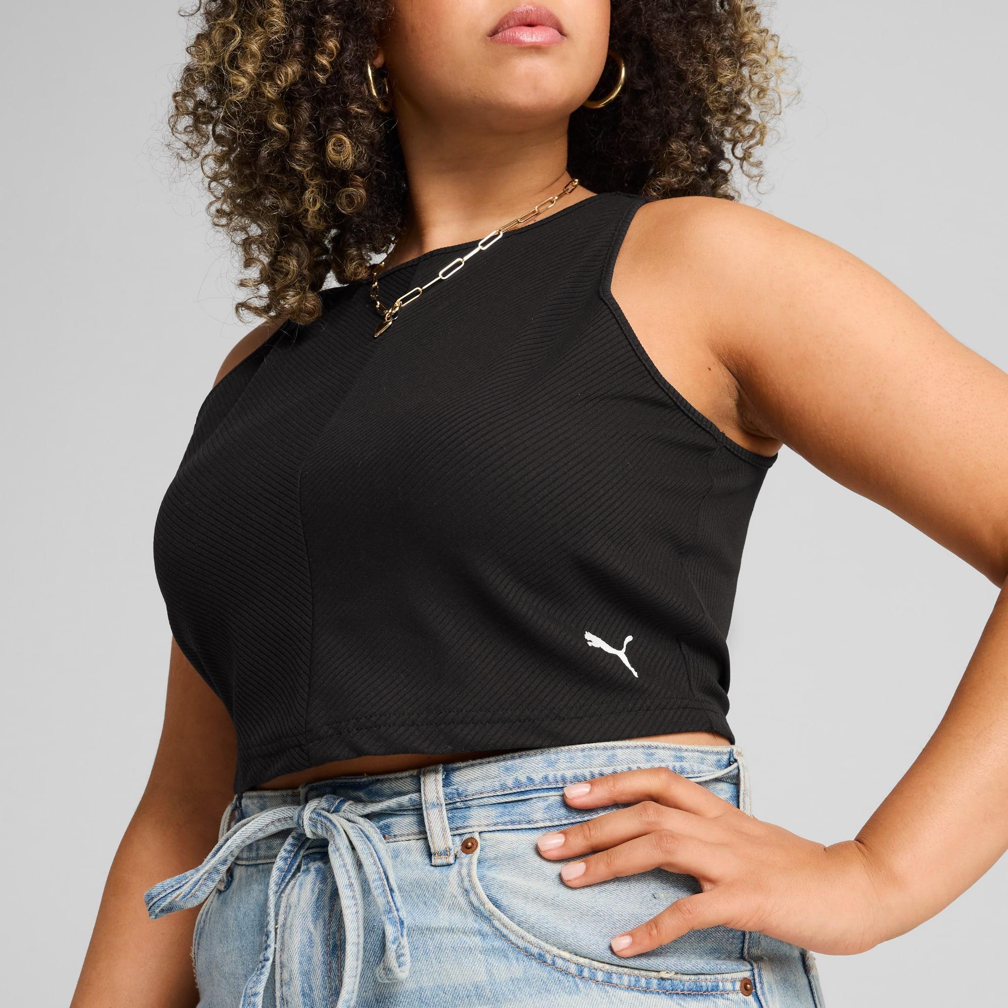 PUMA Wardrobe Essentials Women's Ribbed Crop Top Product Image