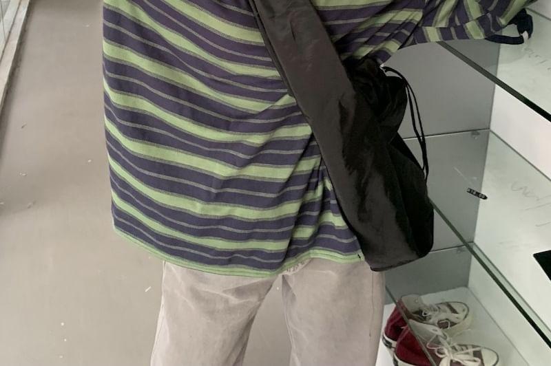 Long-Sleeve Crewneck Striped Tee Product Image