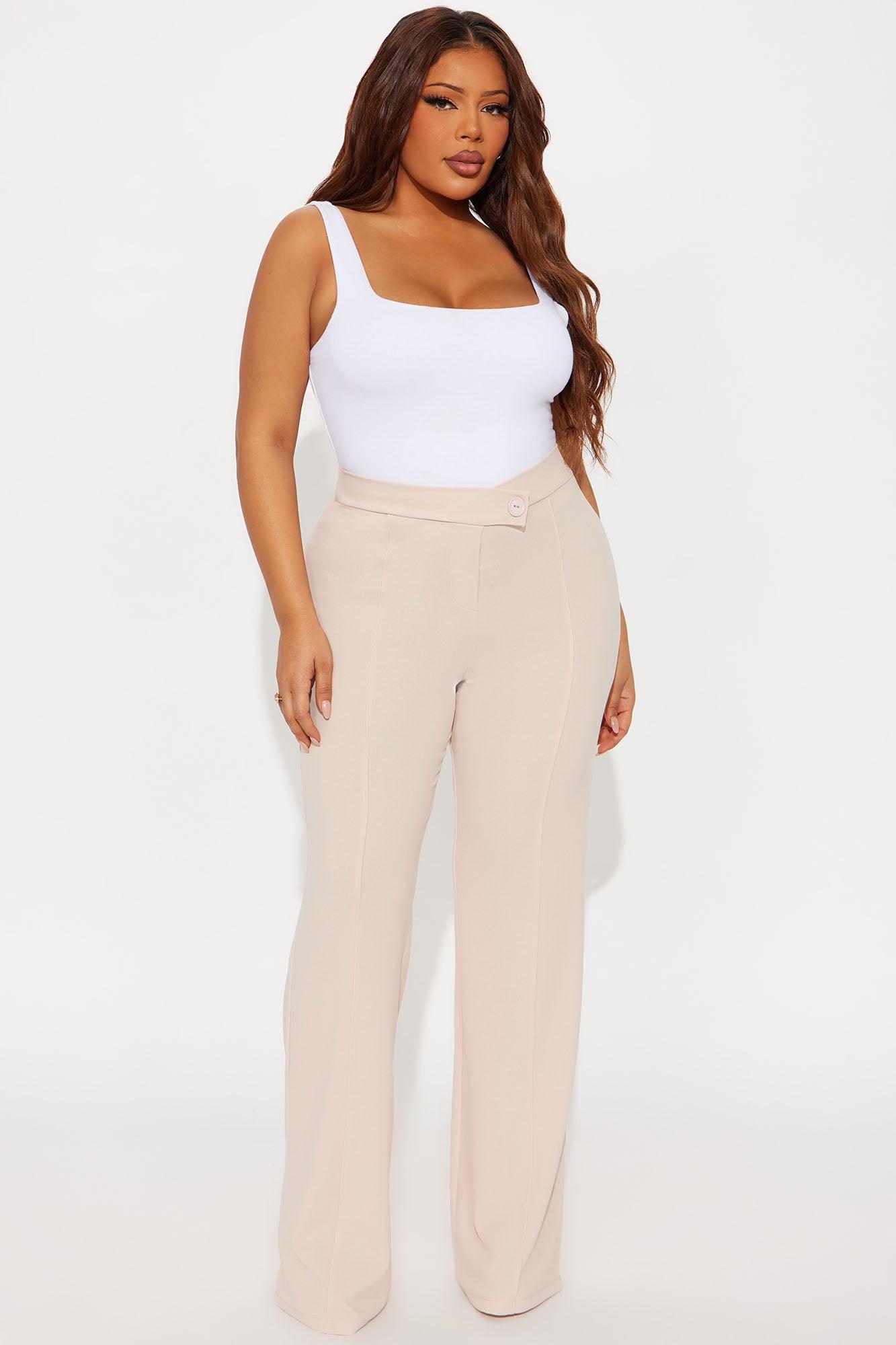 Tall Call It Even Wide Leg Dress Pants - Oatmeal Product Image