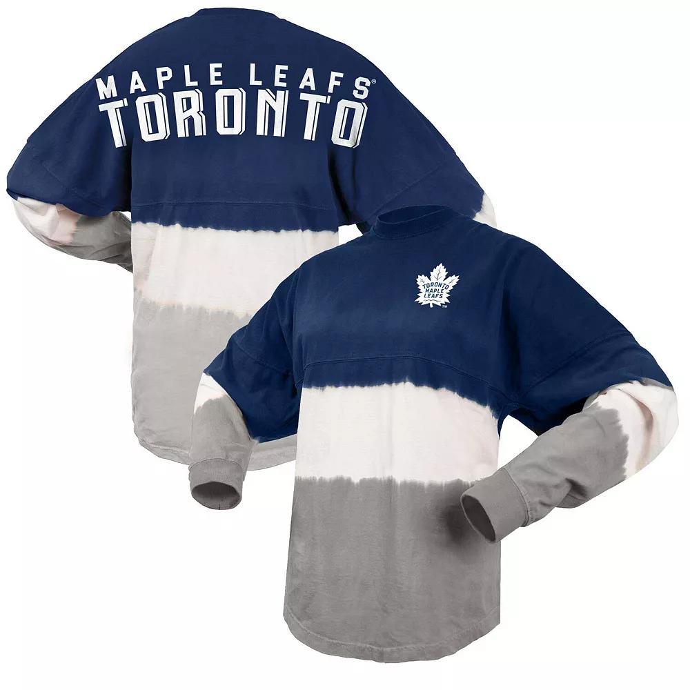 Women's Fanatics Branded Blue/Gray Toronto Maple Leafs Ombre Long Sleeve T-Shirt, Size: Small, Mpl Blue Product Image