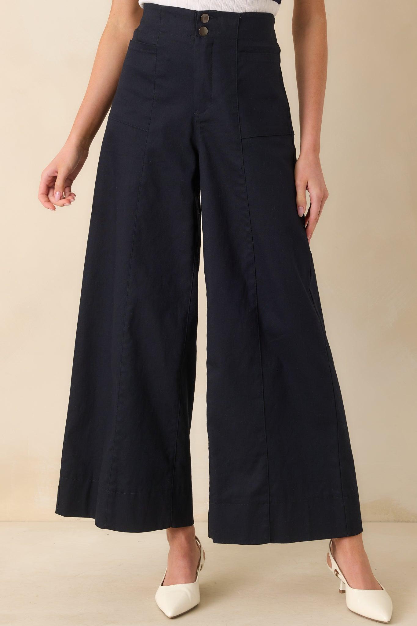 Daylight Glimmer Navy Wide Leg Pants Product Image