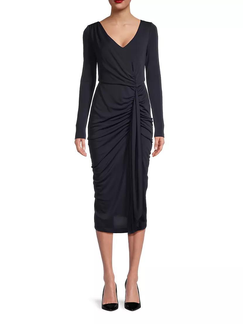 Cascade Long-Sleeve Midi-Dress Product Image