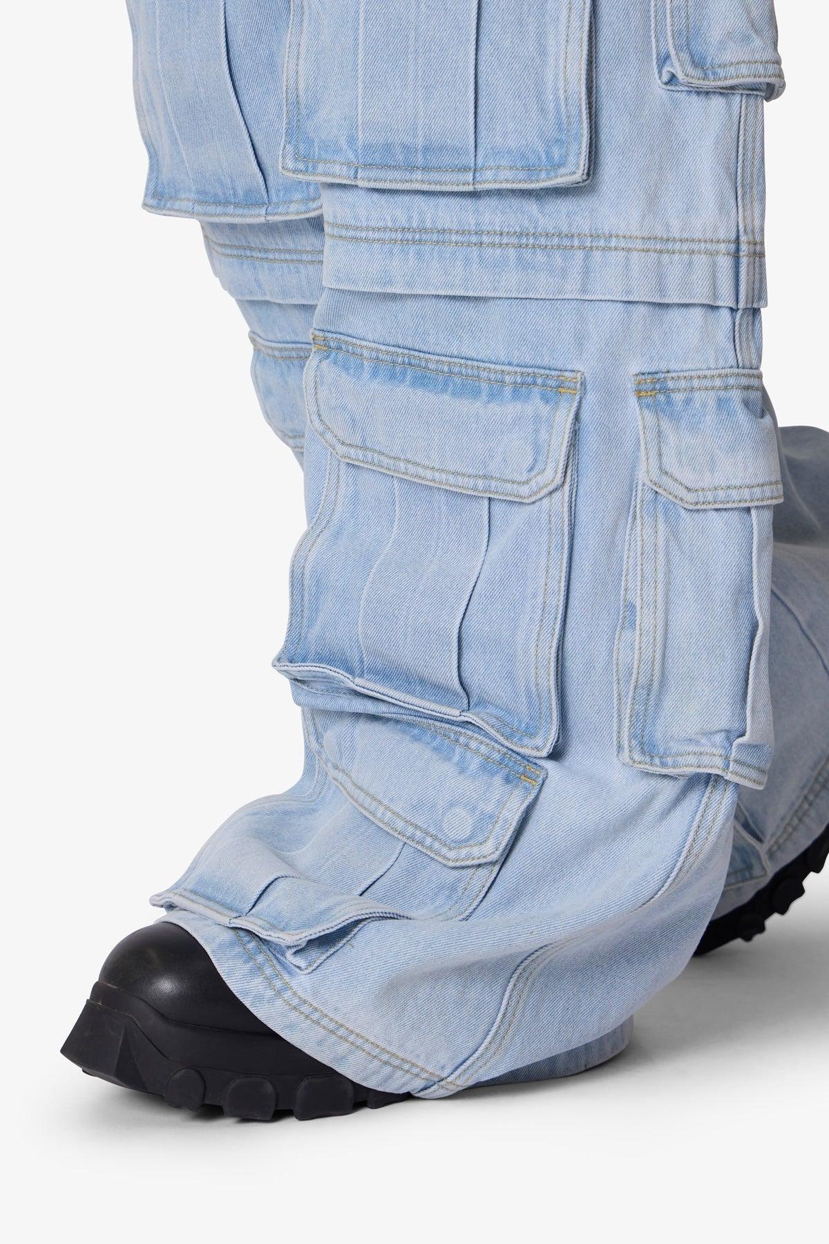 Rave Multi Cargo Denim - Light Blue Product Image
