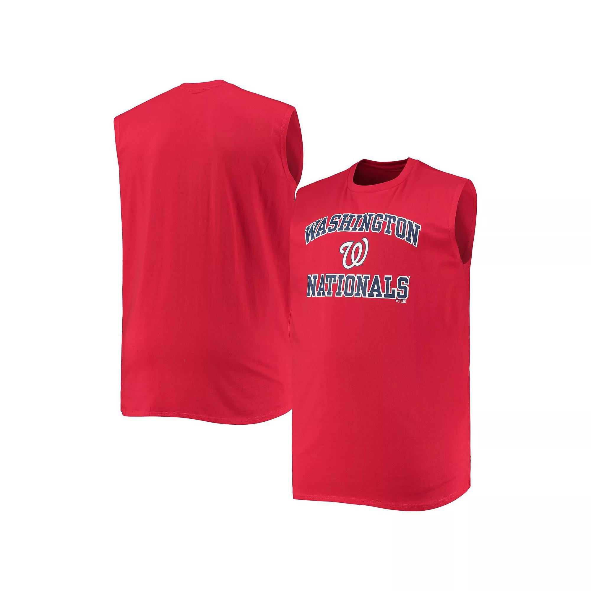Men's Red Washington Nationals Big & Tall Jersey Muscle Tank Top, Size: 4XB Product Image
