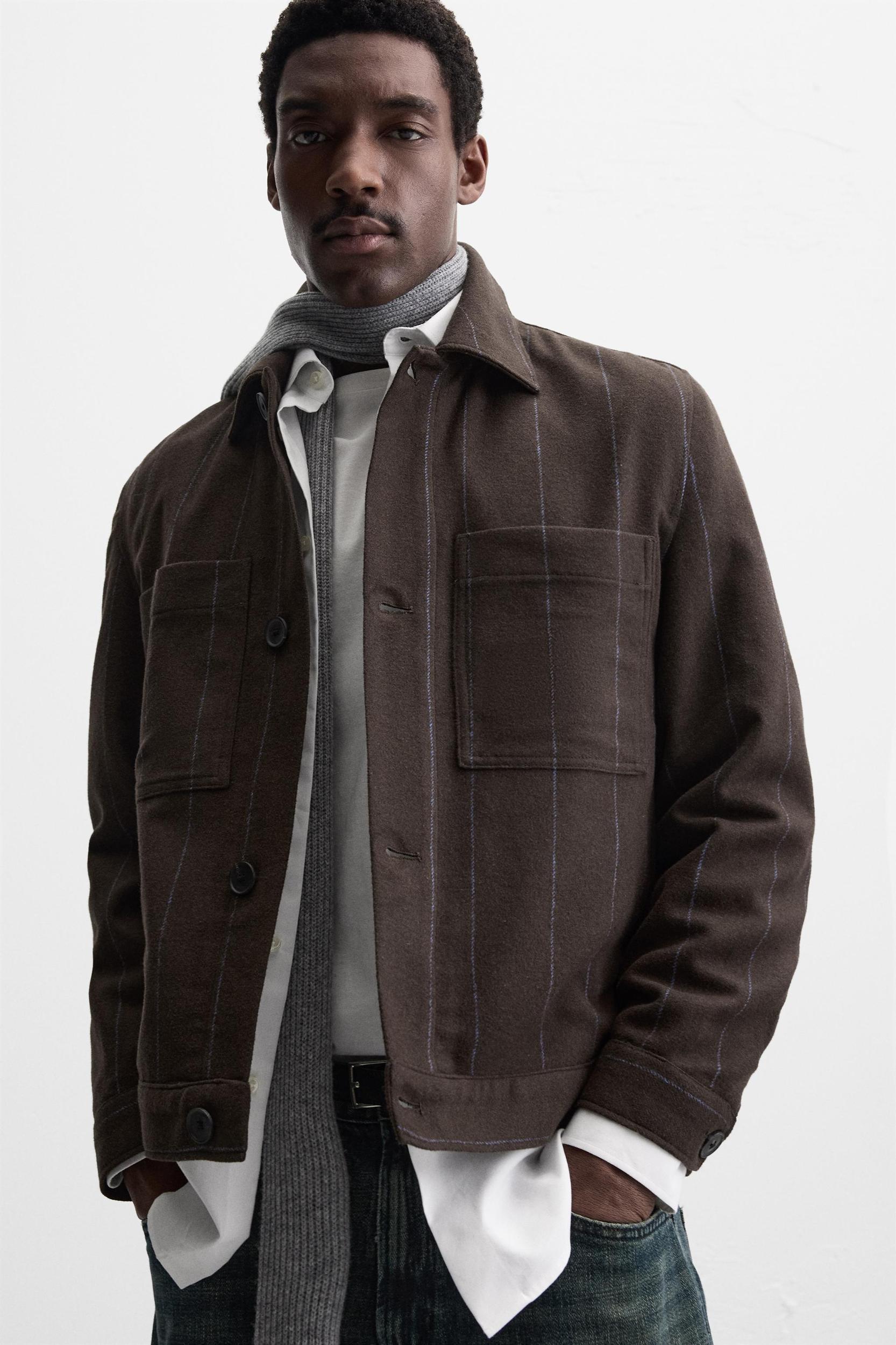 STRIPED POCKET OVERSHIRT Product Image