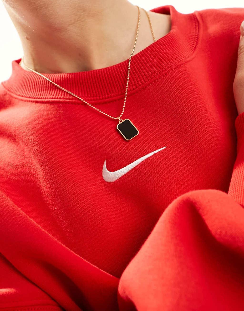 Nike Phoenix Fleece super oversized sweatshirt in red Product Image