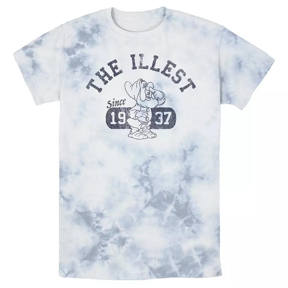 Men's Disney Snow White Sneezy Illest Vintage Bomabrd Wash Tee, Size: Large, White Blue Product Image