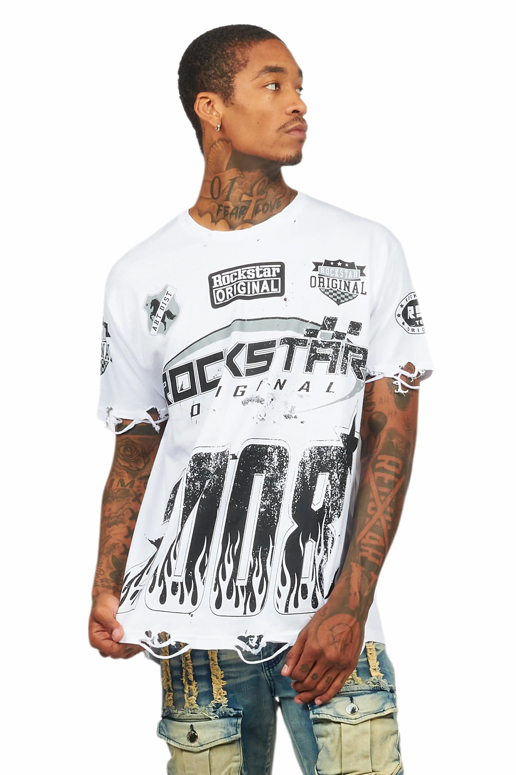 Amos White Graphic T-Shirt Male Product Image
