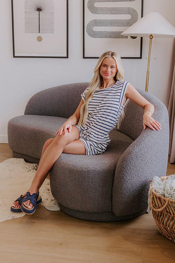 Dockside Cutie Stripe Romper in Slate Product Image