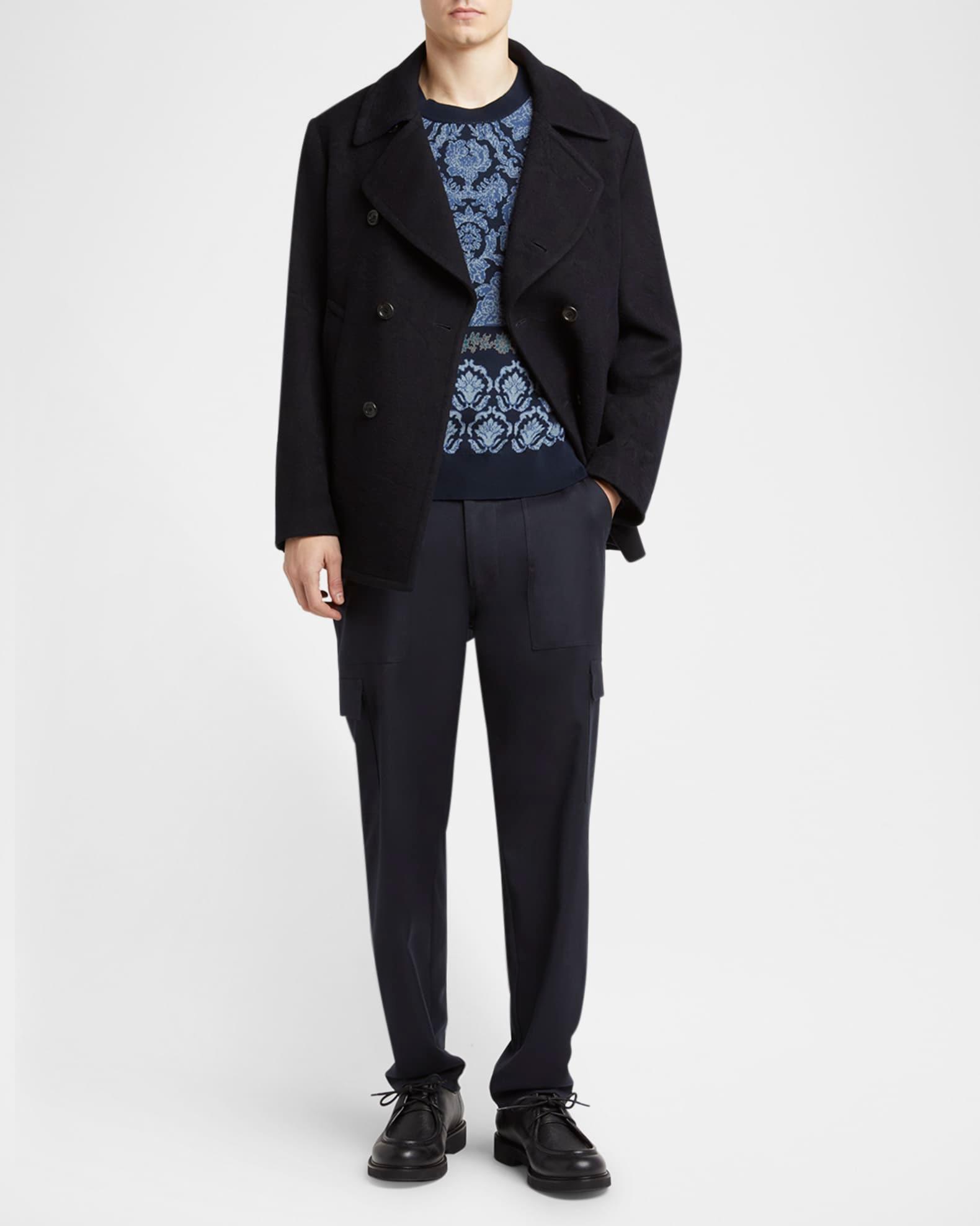 Men's Cotton Damask Jacquard Crewneck Sweater Product Image