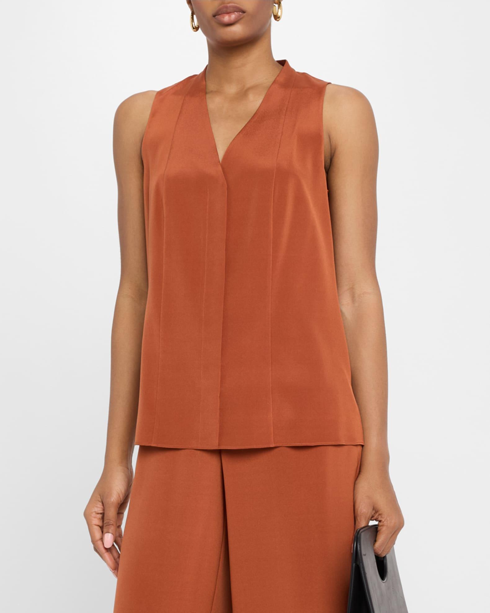 Sleeveless Organic Stretch Silk Blouse Product Image