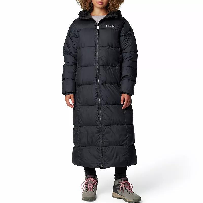 Womens Columbia Puffect II Long Winter Puffer Jacket Dark Grey Product Image