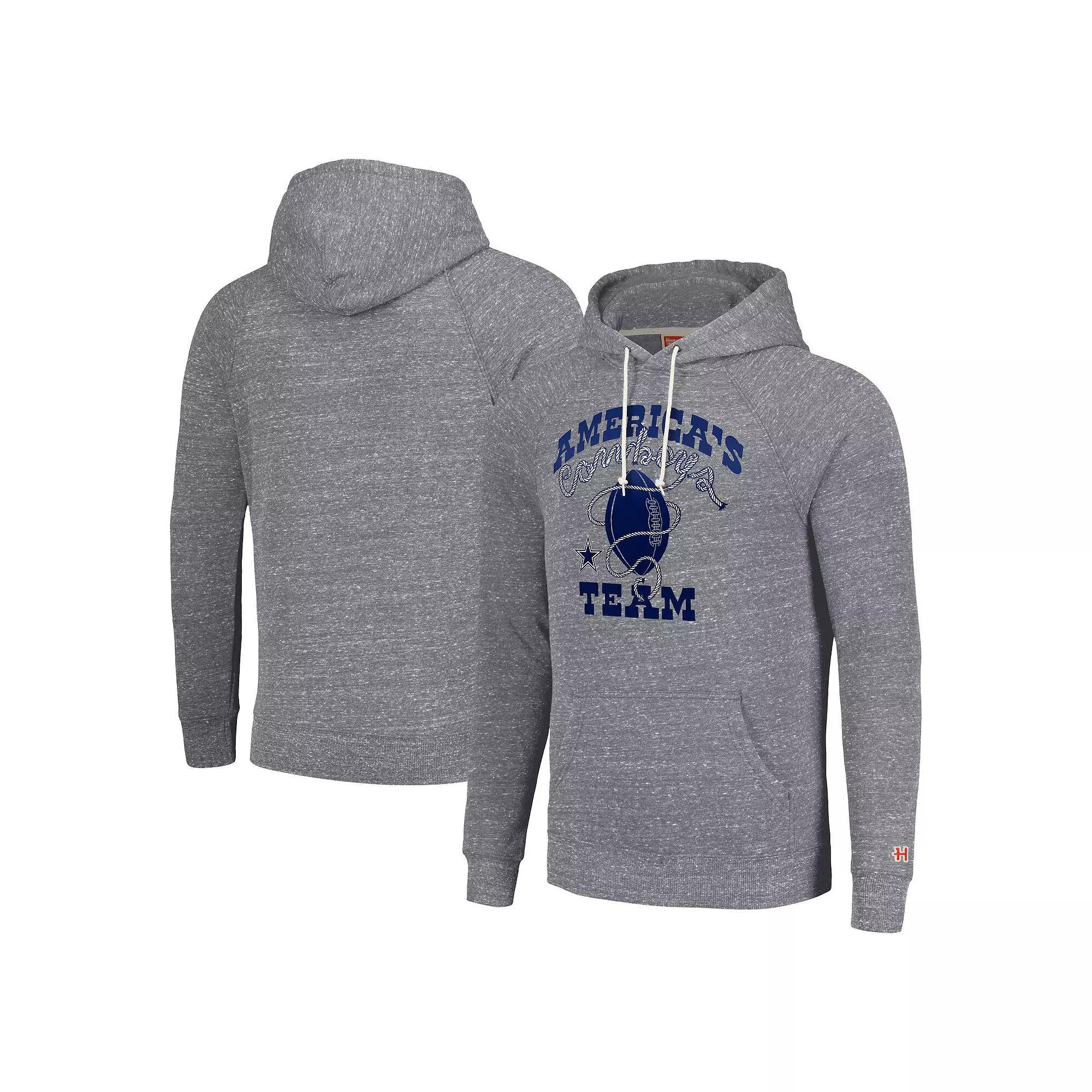 Mens Homage Gray Dallas Cowboys Americas Team Hyperlocal Raglan Pullover Hoodie Product Image