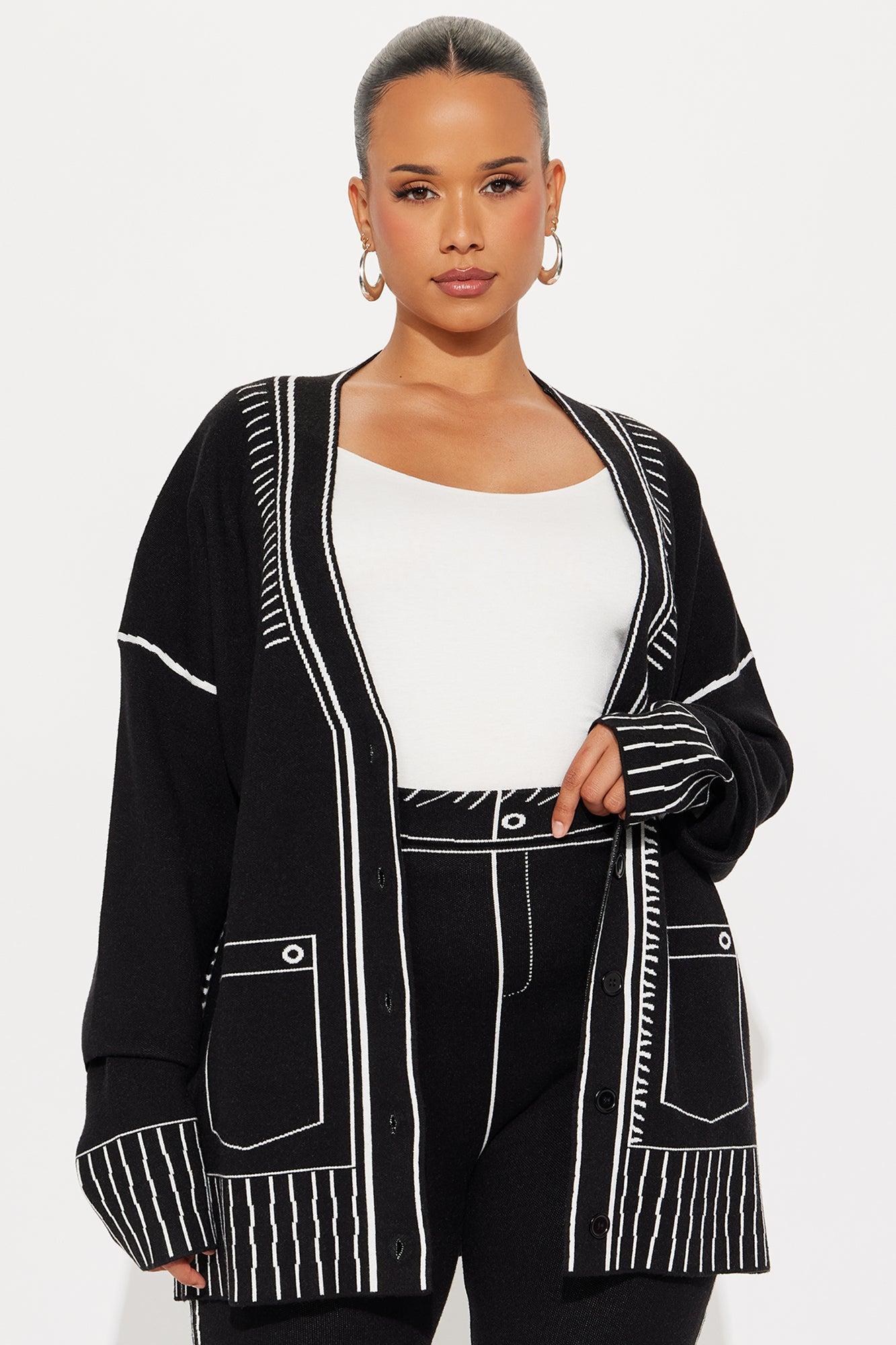 Riley Sweater Pant Set - Black/White Product Image
