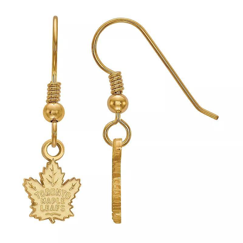 LogoArt Toronto Maple Leafs Sterling Silver Mini Logo Dangle Earrings, Women's, Gold Over Sterling Product Image