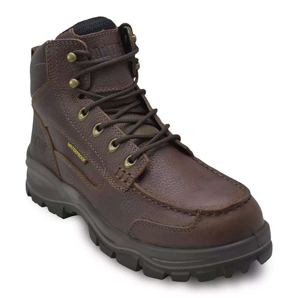 AdTec Men's Tumbled Leather Waterproof Work Boots, Size: 8, Brown Product Image