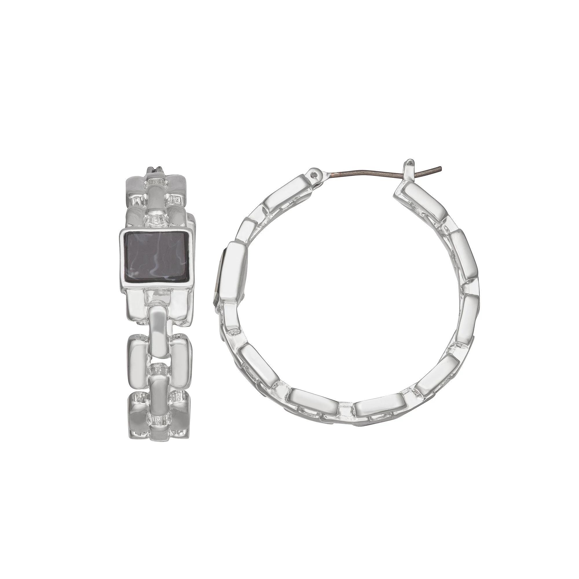 Nine West 32 mm Hoop Earrings, Women's, Tone Product Image